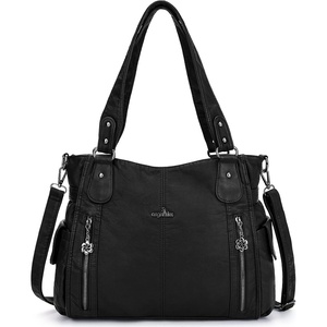 image:imageAngel Kiss Handbags for Womens TopHandle Hobo Purse Roomy Casual Shoulder Bags PU Tote Satchel Purse for WomenAblack