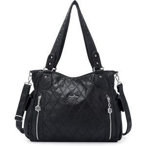 image:imageAngel Kiss Handbags for Womens TopHandle Hobo Purse Roomy Casual Shoulder Bags PU Tote Satchel Purse for WomenBlackl