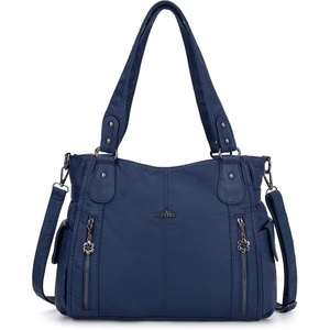 image:imageAngel Kiss Handbags for Womens TopHandle Hobo Purse Roomy Casual Shoulder Bags PU Tote Satchel Purse for WomenBlue