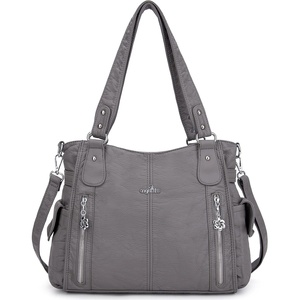 image:imageAngel Kiss Handbags for Womens TopHandle Hobo Purse Roomy Casual Shoulder Bags PU Tote Satchel Purse for WomenGrey