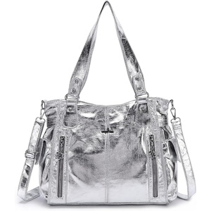 image:imageAngel Kiss Handbags for Womens TopHandle Hobo Purse Roomy Casual Shoulder Bags PU Tote Satchel Purse for WomenSilver