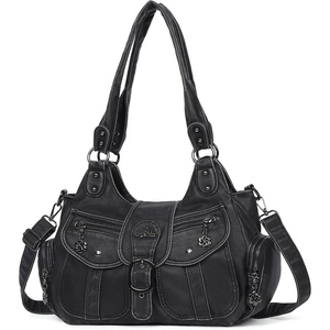 image:imageAngel Kiss Hobo Bags for Women Vegan Leather Shoulder Purses and Handbags Ladies Roomy Tote Bags Purse with Crossbody Strap1black