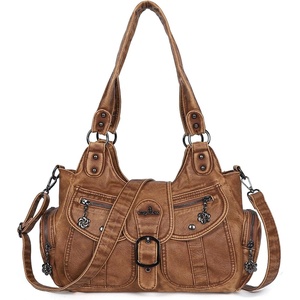 image:imageAngel Kiss Hobo Bags for Women Vegan Leather Shoulder Purses and Handbags Ladies Roomy Tote Bags Purse with Crossbody StrapBrown