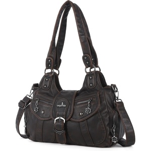 image:imageAngel Kiss Hobo Bags for Women Vegan Leather Shoulder Purses and Handbags Ladies Roomy Tote Bags Purse with Crossbody StrapCoffee