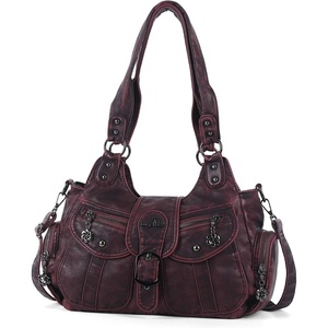 image:imageAngel Kiss Hobo Bags for Women Vegan Leather Shoulder Purses and Handbags Ladies Roomy Tote Bags Purse with Crossbody StrapRed
