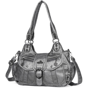 image:imageAngel Kiss Hobo Bags for Women Vegan Leather Shoulder Purses and Handbags Ladies Roomy Tote Bags Purse with Crossbody StrapSilver Grey