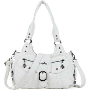 image:imageAngel Kiss Hobo Bags for Women Vegan Leather Shoulder Purses and Handbags Ladies Roomy Tote Bags Purse with Crossbody StrapWhite