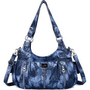 image:imageAngel Kiss Large Purses and Handbags for Women Washed Faux Leather Crossbody Hobo Satchel Shoulder Handbag Tote Purse12blue