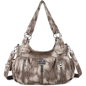 image:imageAngel Kiss Large Purses and Handbags for Women Washed Faux Leather Crossbody Hobo Satchel Shoulder Handbag Tote Purse7028khkai