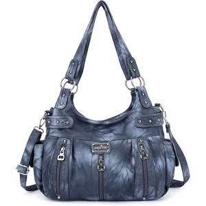 image:imageAngel Kiss Large Purses and Handbags for Women Washed Faux Leather Crossbody Hobo Satchel Shoulder Handbag Tote PurseGjblue