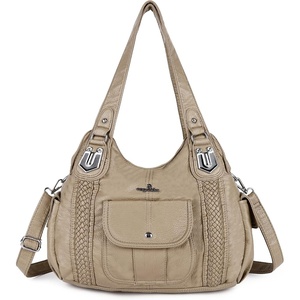 image:imageAngel Kiss Purses and Handbags for Women Washed Vegan Leather Crossbody Hobo Satchel Shoulder Tote Purse1apricot