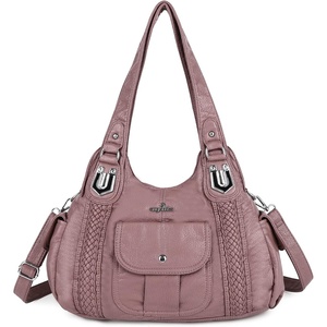 image:imageAngel Kiss Purses and Handbags for Women Washed Vegan Leather Crossbody Hobo Satchel Shoulder Tote Purse1pink