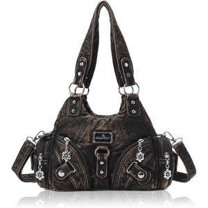 image:imageAngel Kiss Purses for Women Small Hobo Shoulder Bags Vagen Leather MultiPocket Tote Bag with ZipperBronze