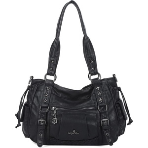 image:imageAngel Kiss Shoulder Bag For Women Multi Pocket Retro Hobo Handbags Satchel Tote BagBlack