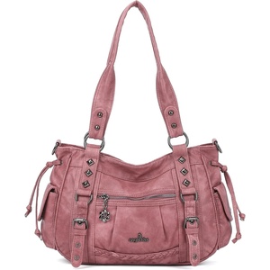 image:imageAngel Kiss Shoulder Bag For Women Multi Pocket Retro Hobo Handbags Satchel Tote BagPink