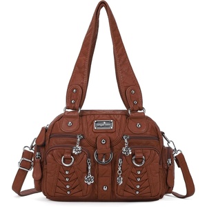 image:imageAngel Kiss Small Purse Handbag for Women Crossbody and Shoulder Bags Multipocket Soft Hobo Purses4brown
