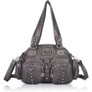 image:imageAngel Kiss Small Purse Handbag for Women Crossbody and Shoulder Bags Multipocket Soft Hobo PursesGrey