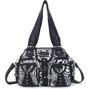 image:imageAngel Kiss Small Purse Handbag for Women Crossbody and Shoulder Bags Multipocket Soft Hobo PursesLeopard Black