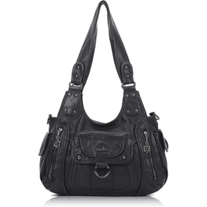 image:imageAngel Kiss Womens Shoulder Bag Vegan Leather Hobo Purses and Handbags Satchel Tote Bags for Women with Adjustable StrapBlack