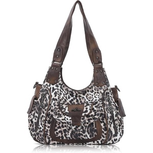 image:imageAngel Kiss Womens Shoulder Bag Vegan Leather Hobo Purses and Handbags Satchel Tote Bags for Women with Adjustable StrapLeopard Coffee