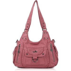 image:imageAngel Kiss Womens Shoulder Bag Vegan Leather Hobo Purses and Handbags Satchel Tote Bags for Women with Adjustable StrapPink
