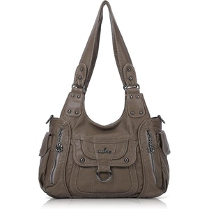 image:imageAngel Kiss Womens Shoulder Bag Vegan Leather Hobo Purses and Handbags Satchel Tote Bags for Women with Adjustable StrapTaupe