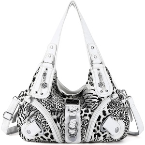 image:imageAngelkiss Hobo Purses and handbags for Women Satchel Handbag Women Purses Large Daily Shoulder BagsWhiteleopard