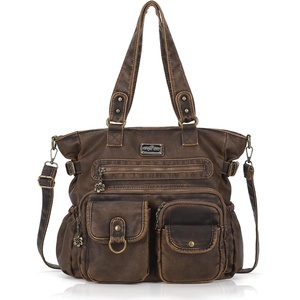 image:imageAngelkiss Purses Handbags for Women PU Tote Satchel Bags for Women Pockets Shoulder Bags1brown