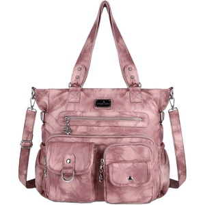 image:imageAngelkiss Purses Handbags for Women PU Tote Satchel Bags for Women Pockets Shoulder Bags7028pink