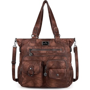 image:imageAngelkiss Purses Handbags for Women PU Tote Satchel Bags for Women Pockets Shoulder Bags7brown