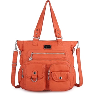 image:imageAngelkiss Purses Handbags for Women PU Tote Satchel Bags for Women Pockets Shoulder BagsAorange
