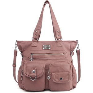 image:imageAngelkiss Purses Handbags for Women PU Tote Satchel Bags for Women Pockets Shoulder BagsApink