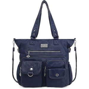 image:imageAngelkiss Purses Handbags for Women PU Tote Satchel Bags for Women Pockets Shoulder BagsBlue