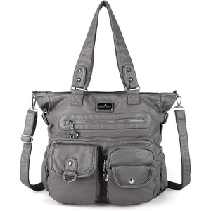 image:imageAngelkiss Purses Handbags for Women PU Tote Satchel Bags for Women Pockets Shoulder BagsGrey