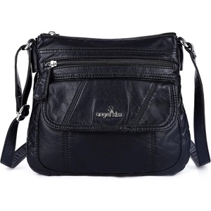 image:imageAngelkiss Small Womens Crossbody Bag Leather Shoulder Purse for Women Hobo Bag with Adjustable Shoulder StrapBlack