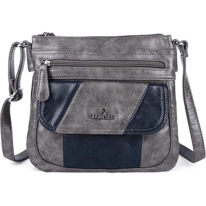image:imageAngelkiss Small Womens Crossbody Bag Leather Shoulder Purse for Women Hobo Bag with Adjustable Shoulder StrapGreyBlue