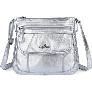 image:imageAngelkiss Small Womens Crossbody Bag Leather Shoulder Purse for Women Hobo Bag with Adjustable Shoulder StrapSilver