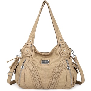 image:imagePurses and Handbags Women Fashion Tote Bag Shoulder Bags Top Handle Satchel Purses Washed Synthetic Leather Handbag1apricot