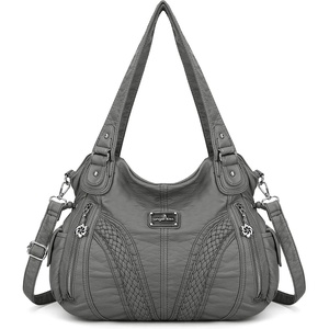image:imagePurses and Handbags Women Fashion Tote Bag Shoulder Bags Top Handle Satchel Purses Washed Synthetic Leather Handbag1dgreyb