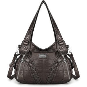 image:imagePurses and Handbags Women Fashion Tote Bag Shoulder Bags Top Handle Satchel Purses Washed Synthetic Leather Handbag1mineral Gray