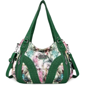 image:imagePurses and Handbags Women Fashion Tote Bag Shoulder Bags Top Handle Satchel Purses Washed Synthetic Leather Handbag3greenGreen