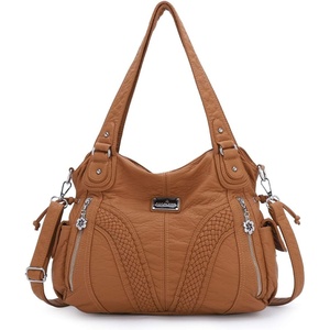 image:imagePurses and Handbags Women Fashion Tote Bag Shoulder Bags Top Handle Satchel Purses Washed Synthetic Leather Handbag452caramel