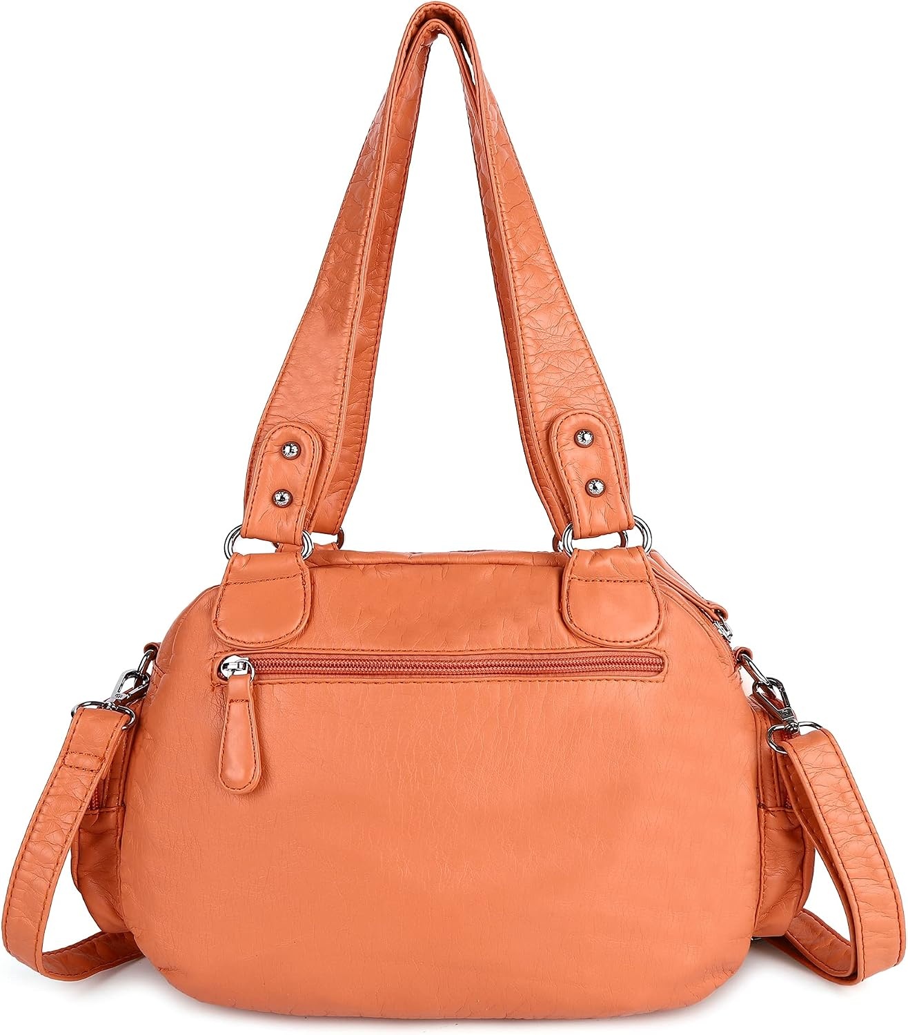 image:imageAngel Kiss Hobo Crossbody Purses for Women Shoulder Bag Multipocket Soft Hobo Purses Removable Strap Leather HandbagsCoral