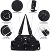 image:imageAngel Kiss Hobo Crossbody Purses for Women Shoulder Bag Multipocket Soft Hobo Purses Removable Strap Leather Handbags11black