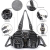 image:imageAngel Kiss Hobo Crossbody Purses for Women Shoulder Bag Multipocket Soft Hobo Purses Removable Strap Leather Handbags1black