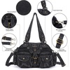 image:imageAngel Kiss Hobo Crossbody Purses for Women Shoulder Bag Multipocket Soft Hobo Purses Removable Strap Leather Handbags21black