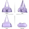 image:imageAngel Kiss Hobo Crossbody Purses for Women Shoulder Bag Multipocket Soft Hobo Purses Removable Strap Leather Handbags300purple