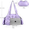 image:imageAngel Kiss Hobo Crossbody Purses for Women Shoulder Bag Multipocket Soft Hobo Purses Removable Strap Leather Handbags300purple