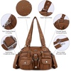 image:imageAngel Kiss Hobo Crossbody Purses for Women Shoulder Bag Multipocket Soft Hobo Purses Removable Strap Leather Handbags3brown