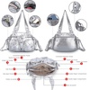 image:imageAngel Kiss Hobo Crossbody Purses for Women Shoulder Bag Multipocket Soft Hobo Purses Removable Strap Leather Handbags3silver